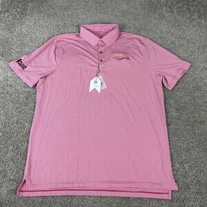 1764 Signature Polo Shirt Mens XL Pink Stripe Drift Easterseals Golf Performance